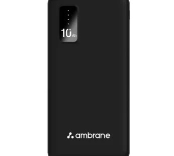 Ambrane 10000mAh Power Bank 10.5W Fast Charging Triple Outputs With USB-C Compact Powerbank | Black Share.svg Net Qty: 1 pc