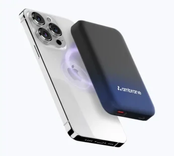 Ambrane Magsafe Wireless 10000Mah Fast Charging USB Type-C Input Power Bank, Strong Magnet, 22.5W Output For iPhone 12 & Above, Android & Other Qi Enabled Devices + Magnetic Ring (Snap, Blue)