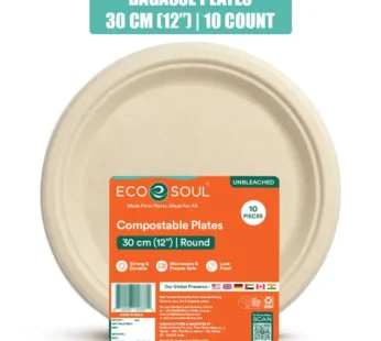 Eco Soul 12 Inch Round | 10 Count | Disposable Plate Share.svg Net Qty: 1 pack (10 pcs)