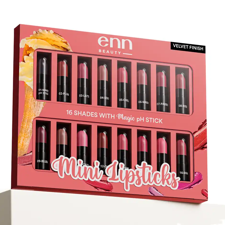 Enn Mini Lipstick Kit | pH Color Changing Lipstick | Set of 16