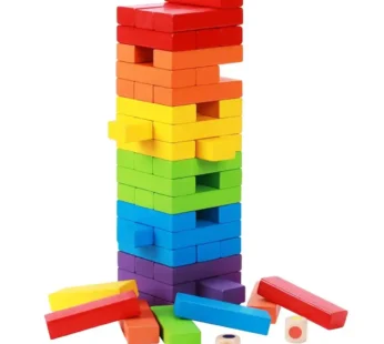 Fablue Multicolor Wooden Stacking & Balancing Tower Puzzle Game – Wooden Blocks Game