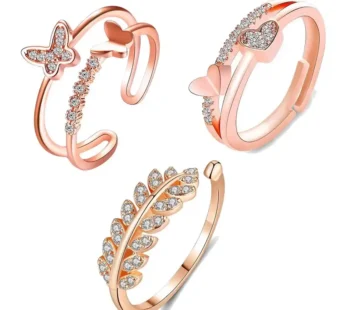 Fashion Frill Women’s Combo Rings Silver Onesize