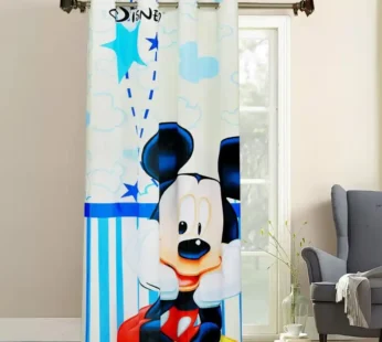 Kuber Industries Disney Mickey 7 Feet Door Curtain for Living Room | Bedroom | 8 Eyelet (Cream)