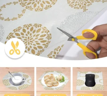 Kuber Industries PVC 5 MTR Flower Design Kitchen Drawer/Cabinet Shelf Mat | Cream