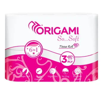 Origami 3 Ply Toilet Tissue Paper Roll – 160 Pulls Per Roll Share.svg Net Qty: 1 pack (6 pcs