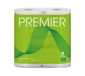 Premier Kitchen Towel Roll | Large 2 in 1 | 60 Pulls Per Roll Share.svg Net Qty: 2 x 60 pulls