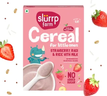 Slurrp Farm Strawberry, Ragi and Rice Cereal with Milk and No Added Sugar