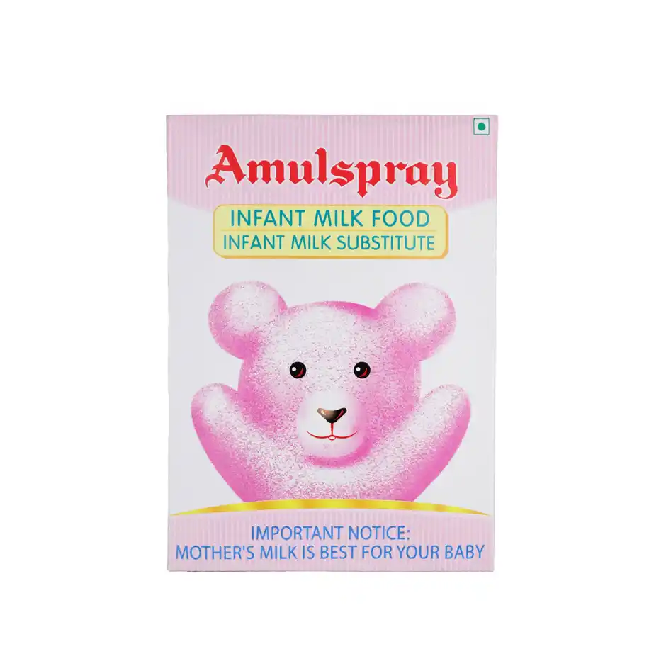 Amul Spray Infant Milk Food Share.svg Net Qty: 1 pack (500 g)