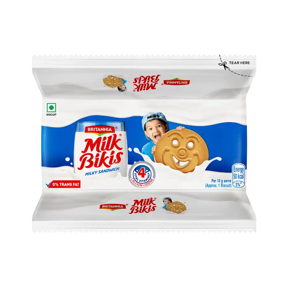 Britannia Milk Bikis Biscuits Share.svg Net Qty: 1 pack (188 g)