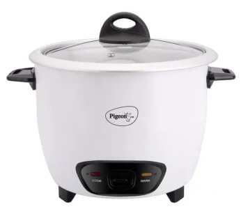 Pigeon by Stovekraft Joy 400 Watts Rice Cooker, 1 litres, Toughened Glass Lid, Energy Efficient Cooking – White Share.svg Net Qty: 1 set